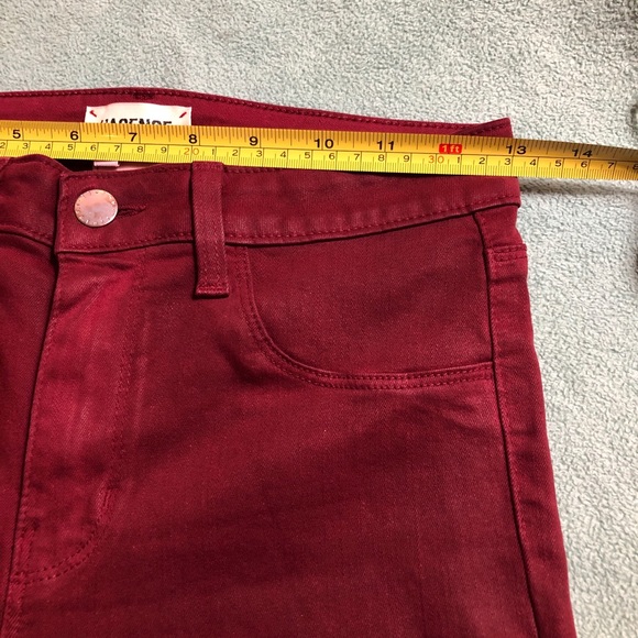 L’AGENCE MARGOT COATED skinny JEANS IN DARK BERRY burgundy SIZE 26 - Picture 10 of 14